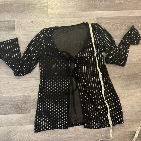 Black Sparkly tie top - Picture 4 of 5